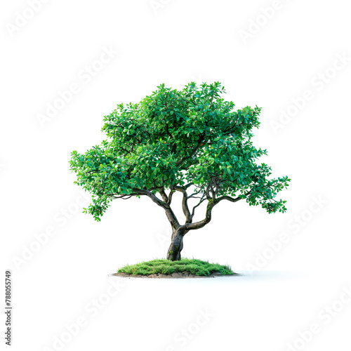 Small Green Tree on Top of Green Island. Generative AI