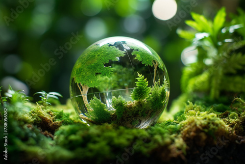 Celebration of Earth Day Generative AI picture green planet beautiful nature in danger AI pic