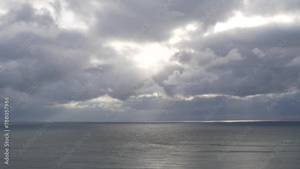 Aerial vertical view. Dramatic moody and gloomy rain clouds over sea. Abstract aerial nature summer ocean sunset sea and sky. Horizon. Vacation, travel and holiday concept. Weather and climate change Aerial vertical view. Dramatic moody and gloomy rain clouds over sea. Abstract aerial nature summer ocean sunset sea and sky. Horizon. Vacation, travel and holiday concept. Weather and climate change