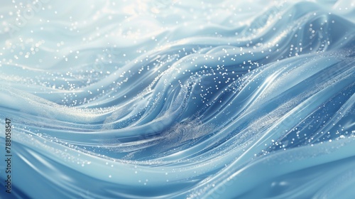 Closeup of an electric blue ocean wave with bubbling water