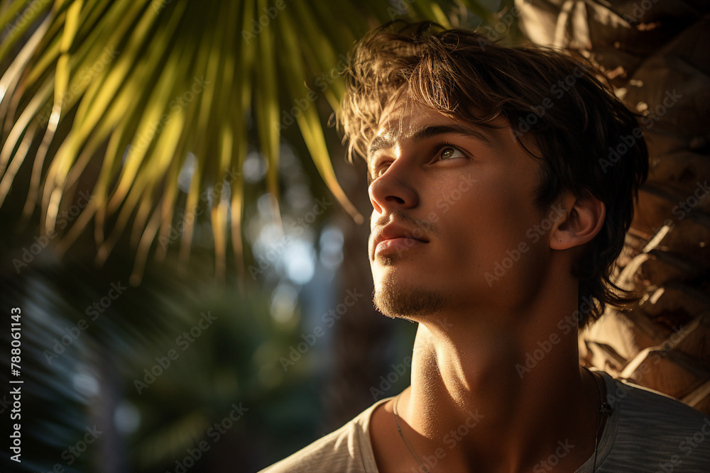 Happy summer at wild tropics ocean sea side people enjoying summertime vacation Generative AI Happy summer at wild tropics ocean sea side people enjoying summertime vacation Generative AI