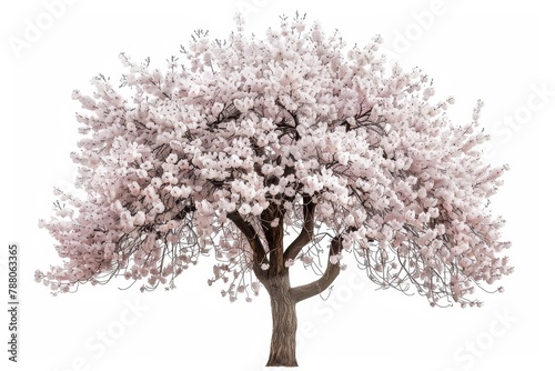 Lovely white isolated tree blossom in spring