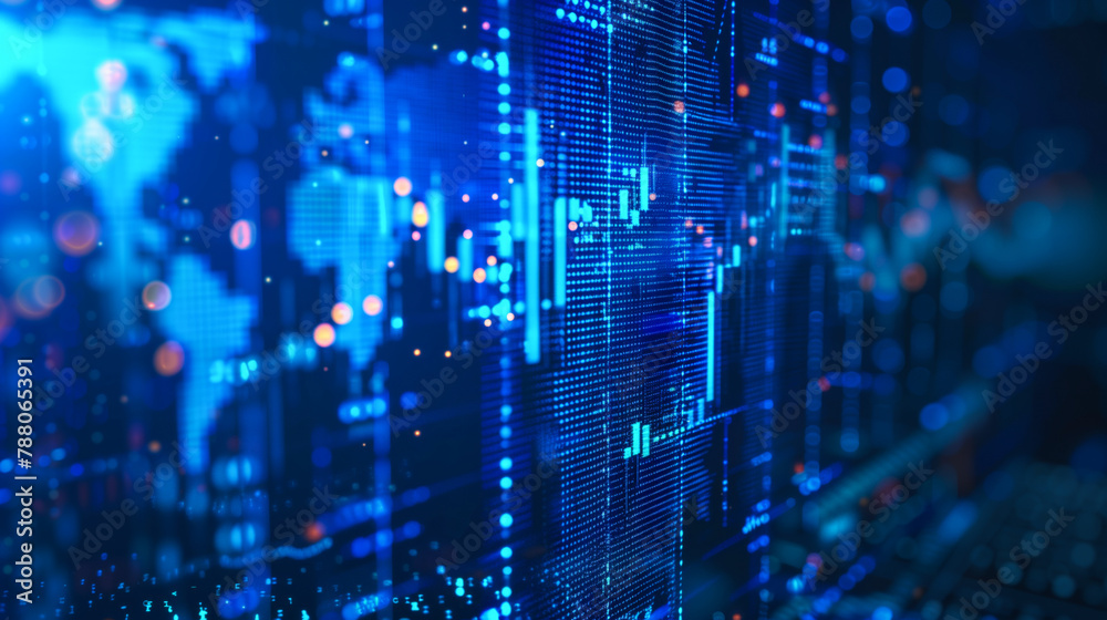 Obraz premium Data, virtual money, Abstract business, crypto technology. Metaverse digital world planet cyber Earth. Generative AI.