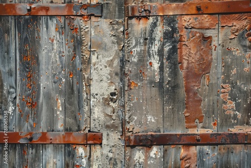 Texture of old rusty shutter door