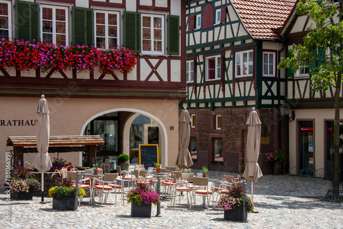 Das alte Rathaus und jetzige Rathauscafé der Stadt Neubulach im Nordschwarzwald photo