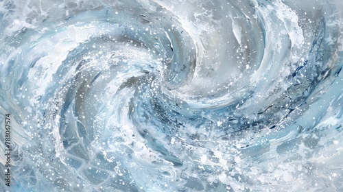Closeup of swirling water in washing machine creating a whirlpool effect
