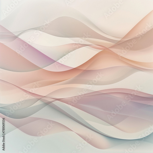 Minimalistic Abstract Waves, Gentle Curves in Pastel Colors on a Soft Gradient Background, Focusing on Simplicity and Elegance © Olga Nevskaya
