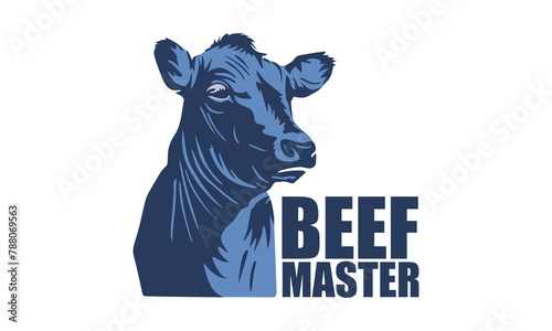 GREAT BEEF MASTER CATTLE LOGO, silhouette of healthy cow vector illustrations