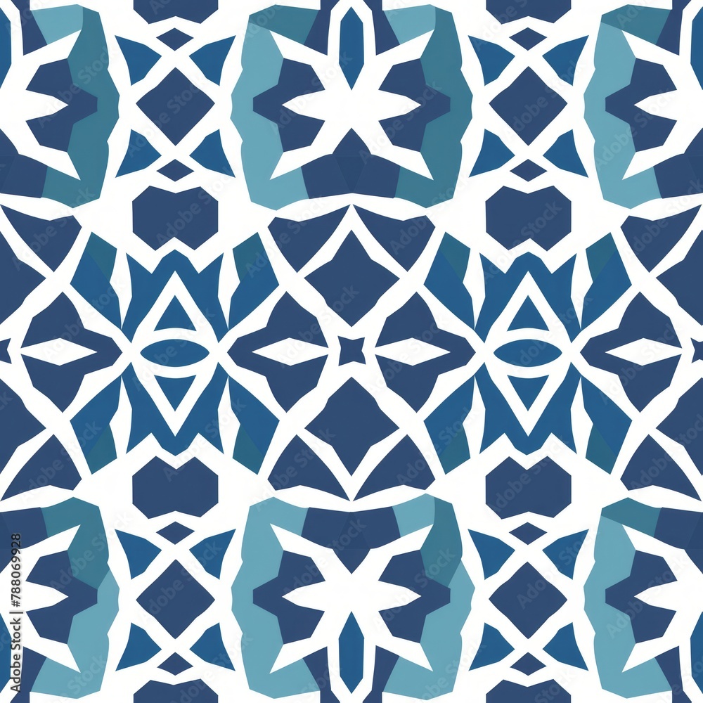 blue and white seamless pattern