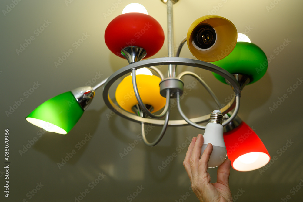 installation of an energy-efficient LED lamp