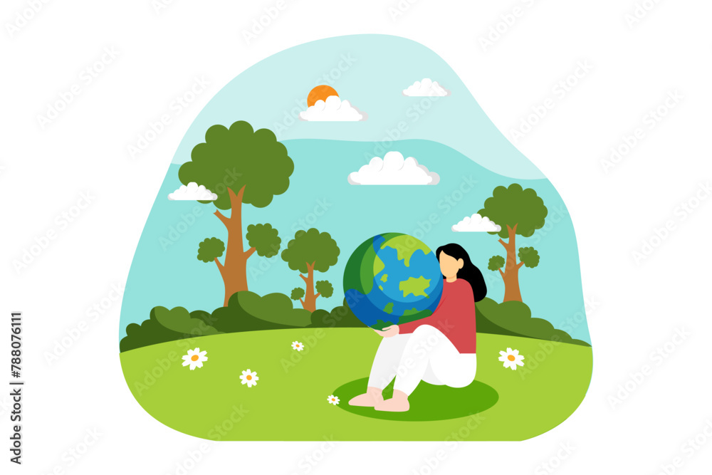 Earth Day Flat Design Illustration Earth Day Flat Design Illustration