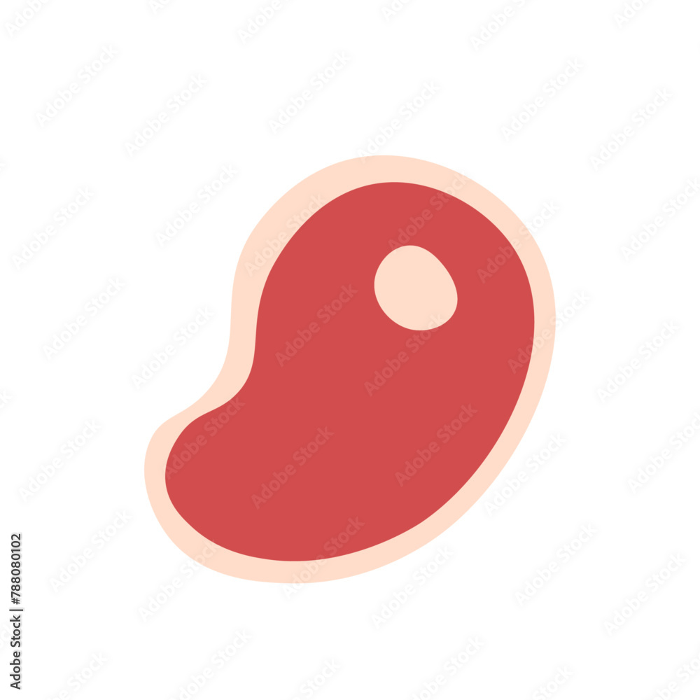 Barbecue grill steak raw meat vector icon Barbecue grill steak raw meat vector icon
