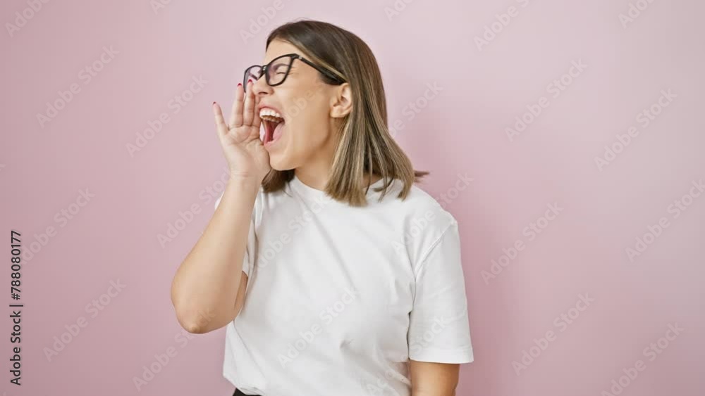 Clueless young hispanic woman in glasses over pink background, standing bewildered with no idea - a portrait of indecision and uncertainty Clueless young hispanic woman in glasses over pink background, standing bewildered with no idea - a portrait of indecision and uncertainty