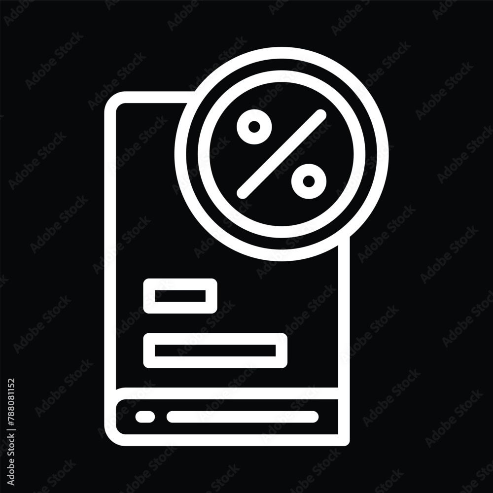 Book discount icon outline design Book discount icon outline design