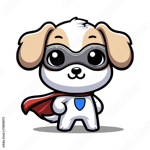 cartoon character of dog super hero - colour (artwork 4)