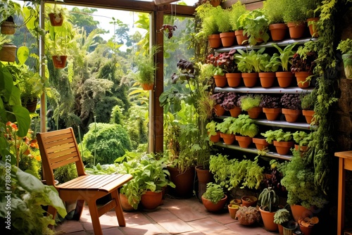 Edible Plants: Lush Vertical Garden Patio Designs Featuring a Kitchen Garden
