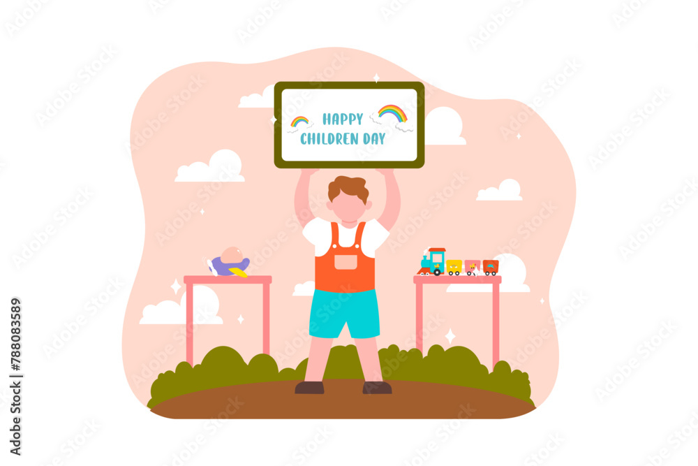 Children's Day Flat Design Illustration Children's Day Flat Design Illustration