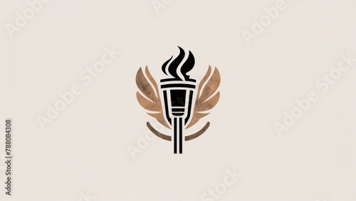 Olympic symbol, Olympic flame logo, minimalistic and modern graphic design. Concept for logo, design, banner, print, poster. 2024 Olympic Games. Copy space