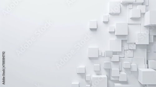 White cube box. pattern texture banner wallpaper background. copy space 