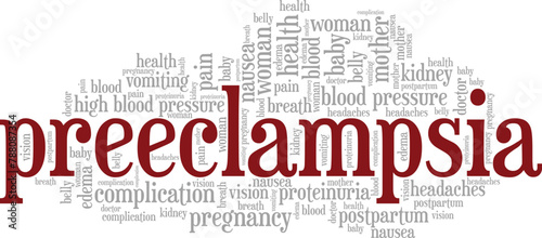 Preeclampsia word cloud conceptual design isolated on white background.
