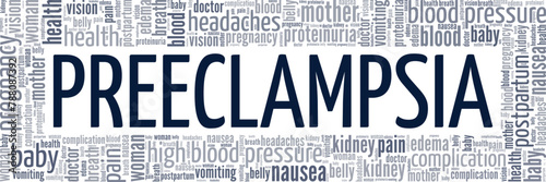 Preeclampsia word cloud conceptual design isolated on white background.