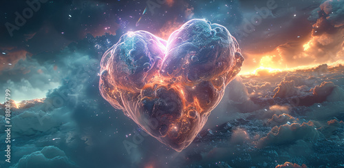 Heart, metaphysical, cosmic. Generative AI.