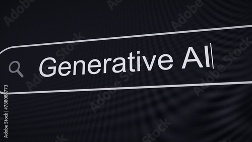 Searching Generative AI on the Internet, Computer Screen Macro