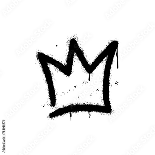 Crown sprayed in graffiti style. Vector illustration.