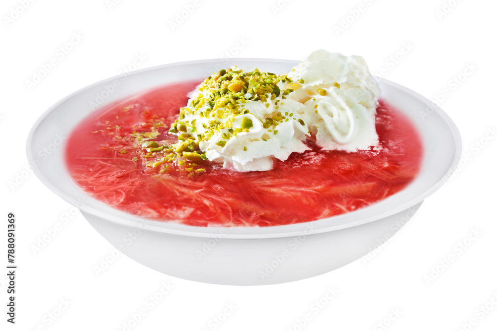 Rhabarber Kompott mit Sahne und Pistazien Hintergrund transparent PNG ...