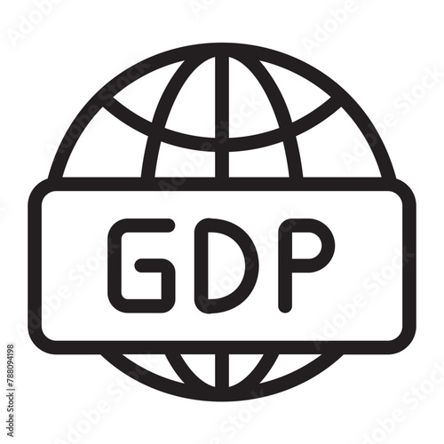 gross domestic product line icon