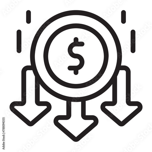 deflation line icon