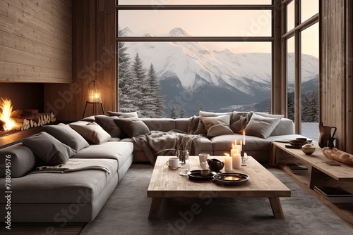 Modern Alpine Cabin Living Room Designs: Cozy Furnishings & Cabin Vibes
