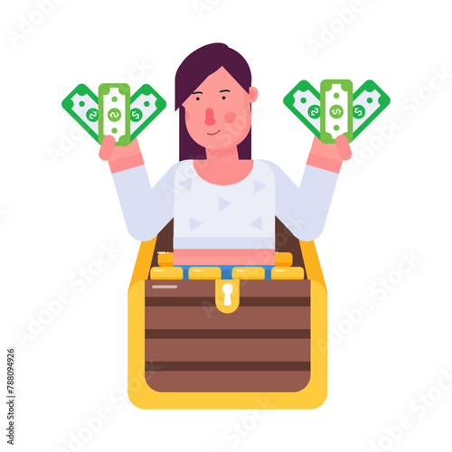 Premium flat icon of a gold digger 