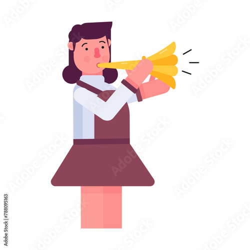 Ready to use flat icon of a female musician 