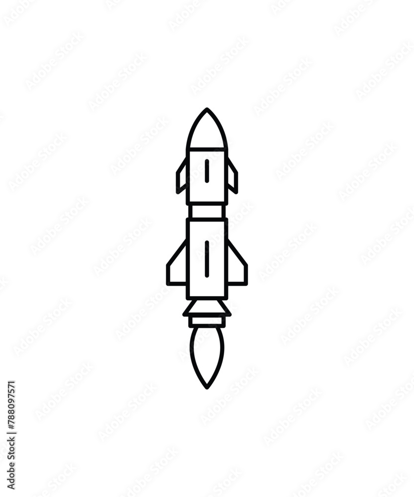 missile icon, vector best line icon. missile icon, vector best line icon.