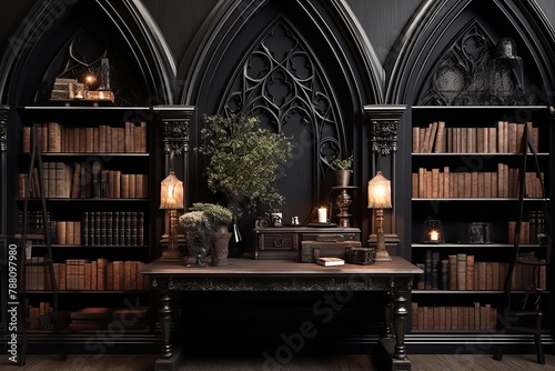 Bookish Elegance: Modern Gothic Office Storage Solutions © Michael