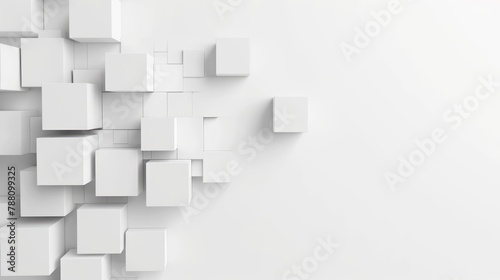 White cube box. pattern texture banner wallpaper background. copy space,