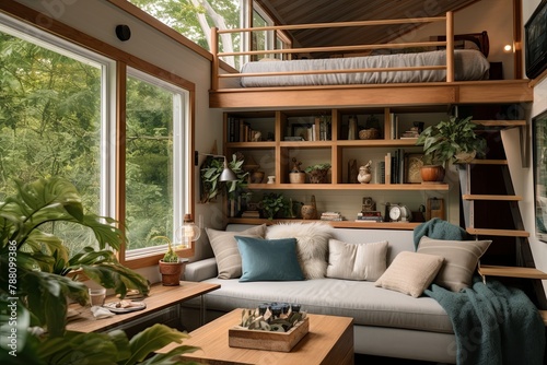Modern Living Room Tiny House: Smart Layout & Comfortable Seating Redefined © Michael