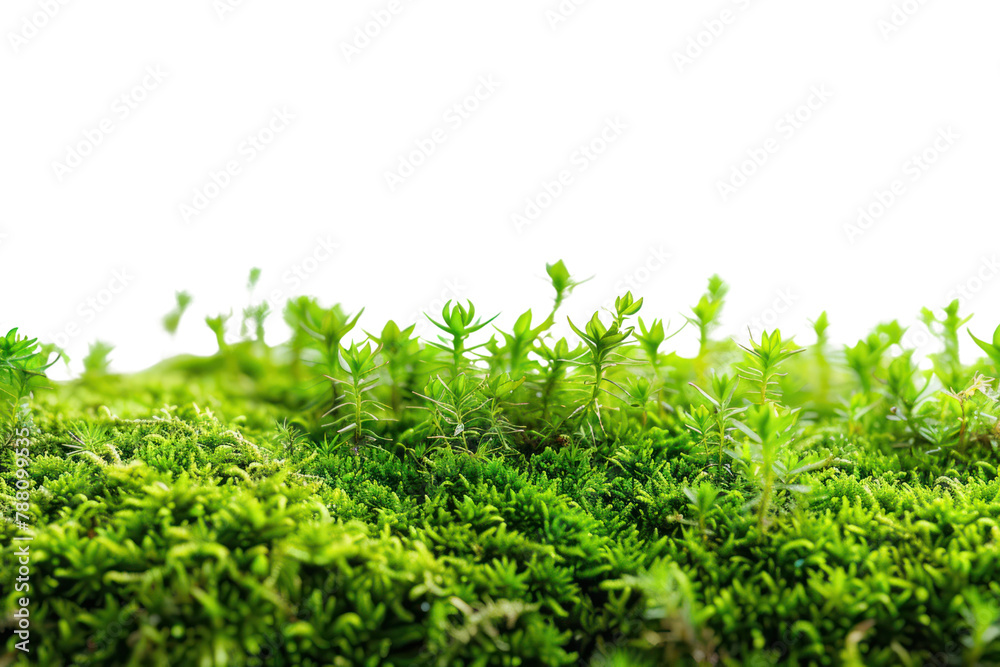 Obraz premium Group of various green grass species isolated on white background