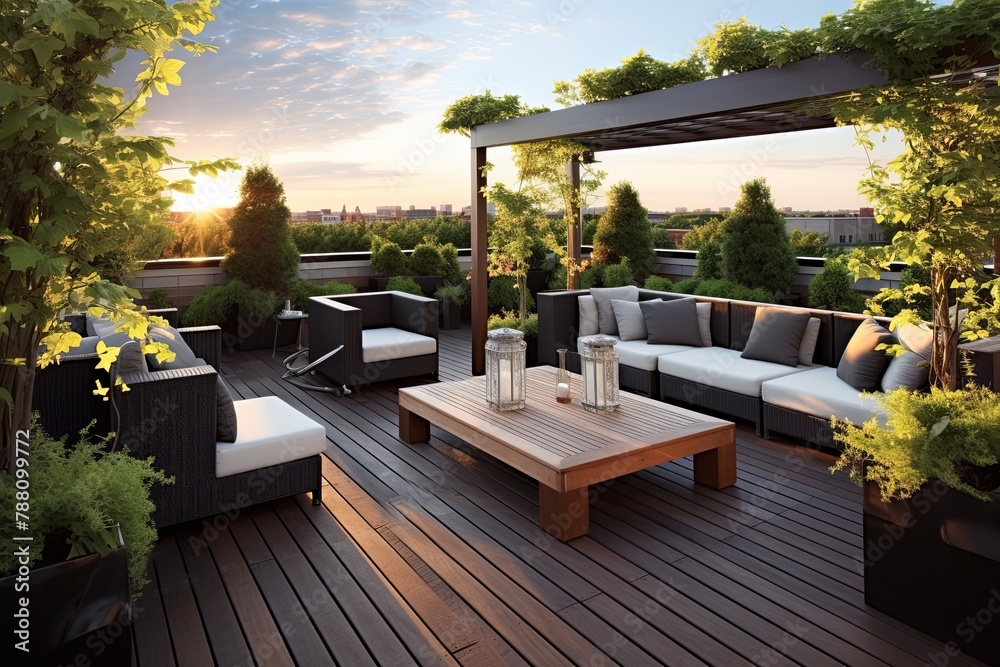 Contemporary Rooftop Patio Designs: Sleek Furniture & Modern Atmosphere
