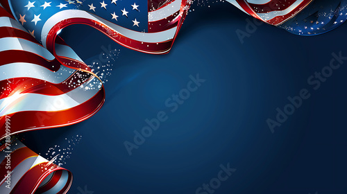 American flag background with empty space for text photo