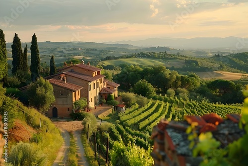 Serene Tuscan Countryside Vistas Echoing a Culinary Aesthetic of Everyday Life and Warm Connections
