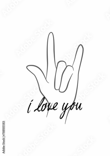 peace sign hand ilove you sign photo