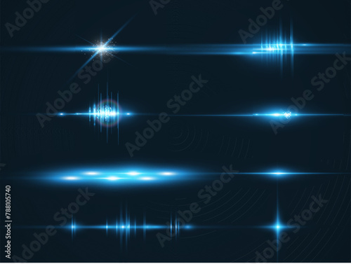 Set of bright light rays.Brigh light on the background.	
