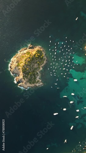 Aerial view of La Illa Pantaleu in Andratx, Balearic Islands, Spain. photo