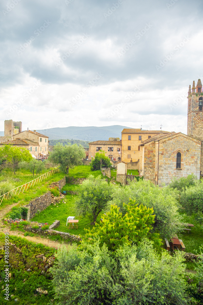 Naklejka premium View of Monteriggioni, Tuscany medieval town on the hill.