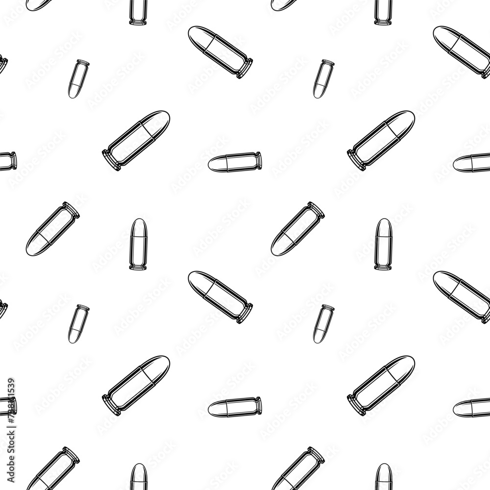 Repeated black and white chrome bullets, seamless pattern background or wallpaper. Repeated black and white chrome bullets, seamless pattern background or wallpaper.