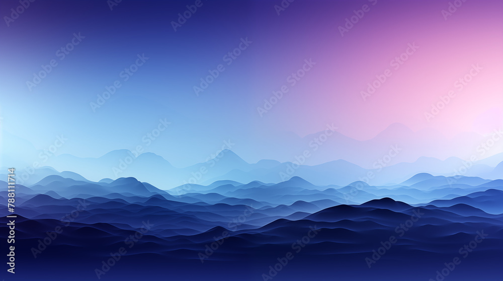 Serene Dawn Gradient Mountains Digital Wallpaper