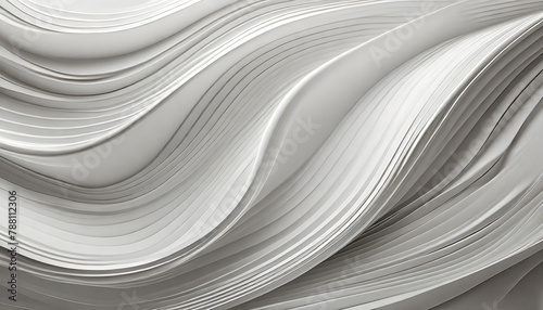White 3 d background with wave illustration, beautiful bending pattern for web screensaver. Generative AI.