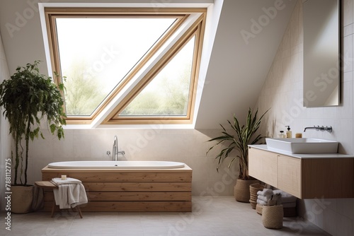 Serene White and Wood: Peaceful Scandinavian Bathroom Concepts for Simple Elegance